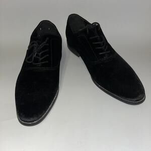 Aldo Black Silver Shimmer Velvet Velour Oxford Dress Shoes Men's Size 11